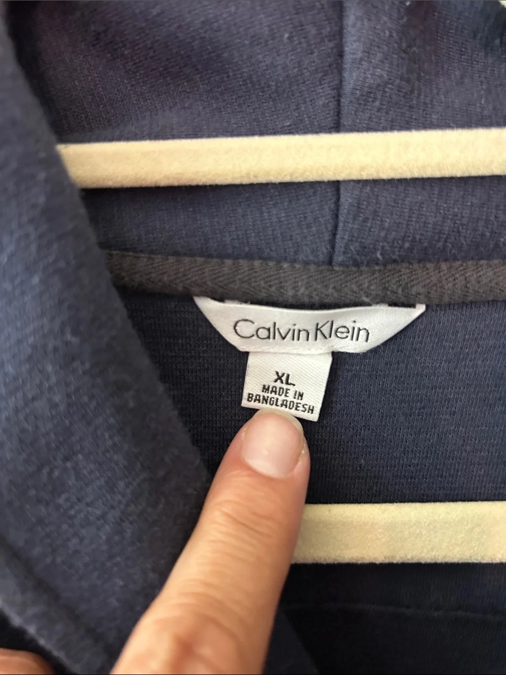 Calvin Klein Navy Shawl Collar Sweater